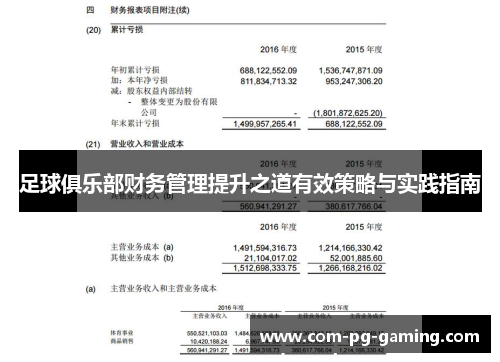 足球俱乐部财务管理提升之道有效策略与实践指南 足球俱乐部财务管理提升之道有效策略与实践指南